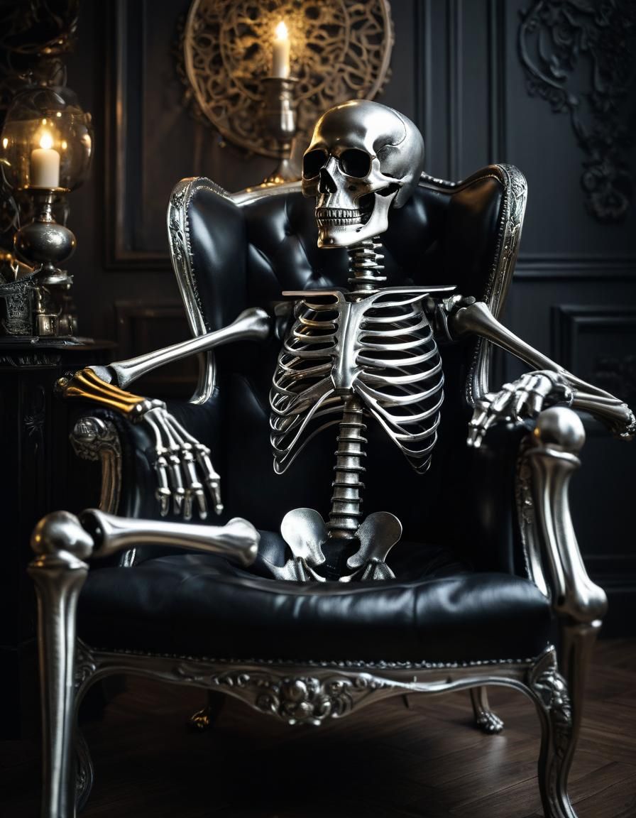 Image Me trying to stop liking Rock. A human skeleton covere...