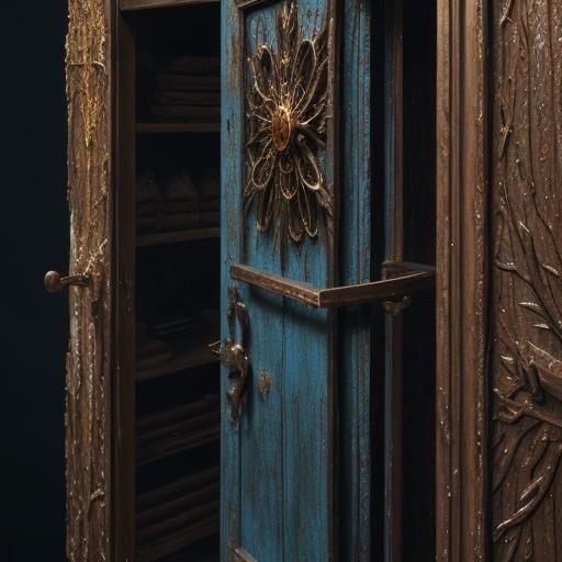 Antique Wardrobe Shudders: A Dark Fantasy Concept Art