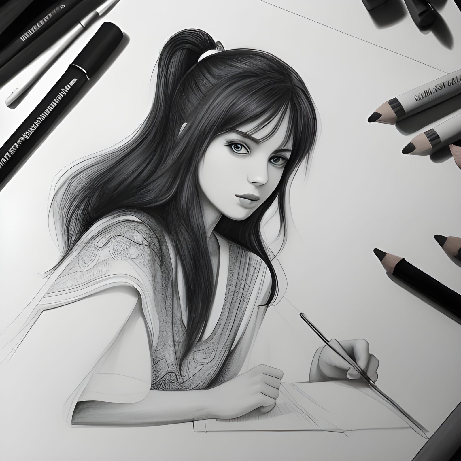 Minimalist Black and White Line Drawing