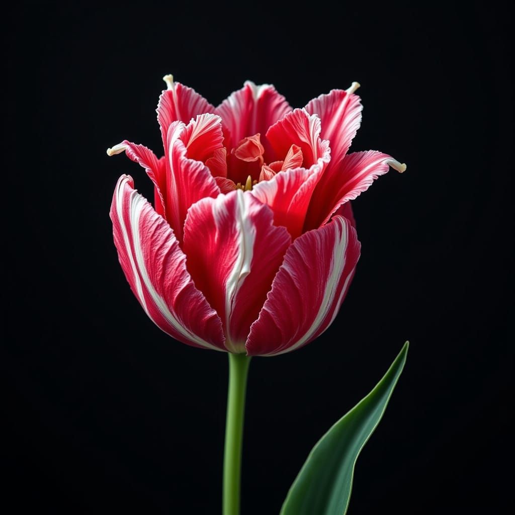 Candy Cane Tulip with Twisted Ink Effect