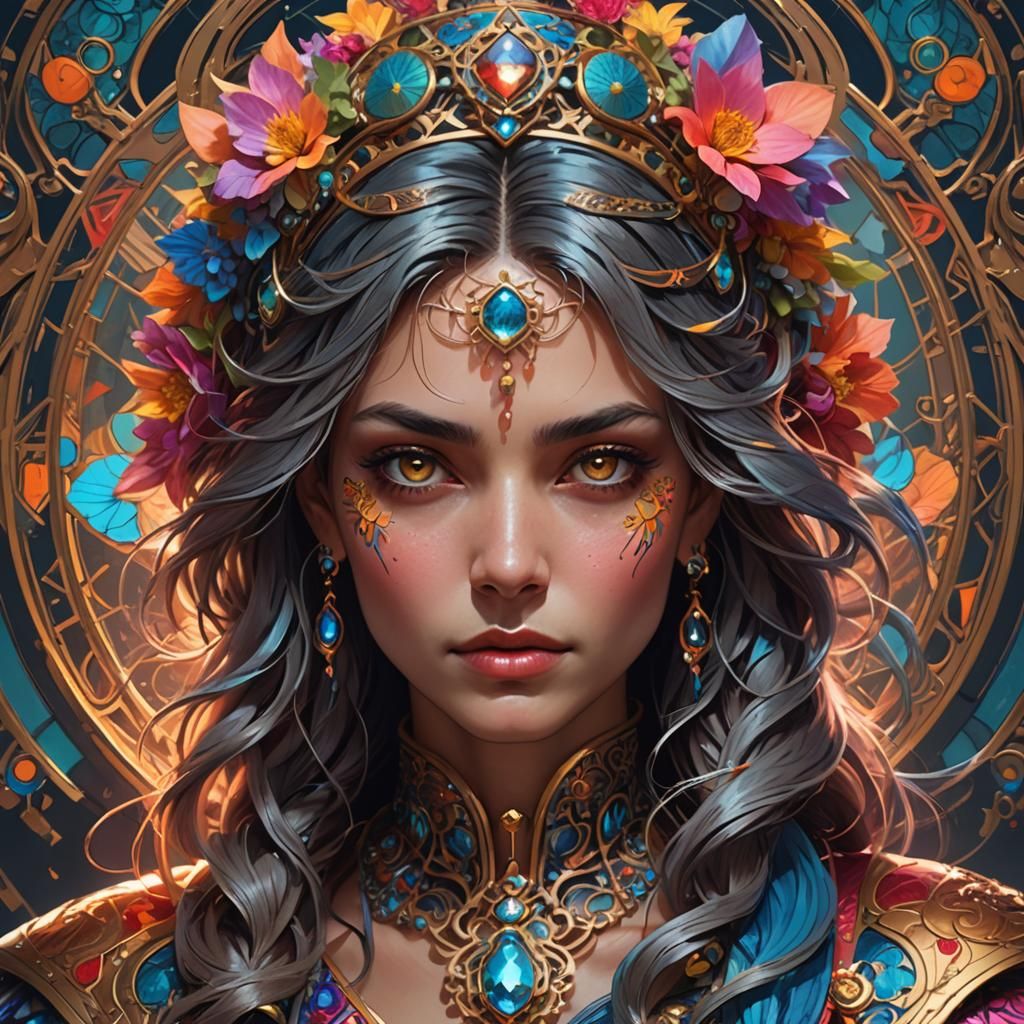 Anthropos Portrait in Vibrant Artstation Style