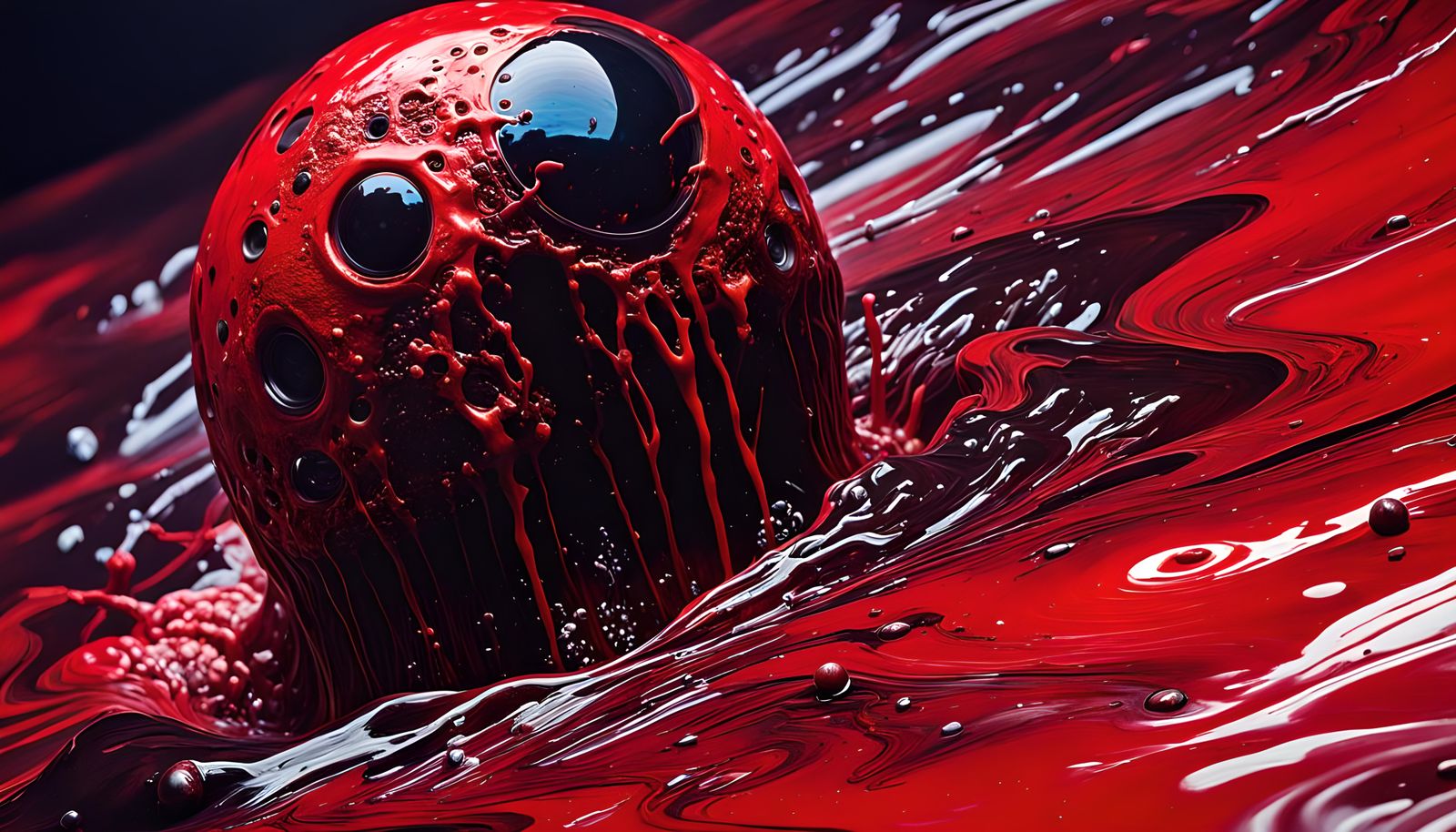 Grotesque Space Horror in Surrealist Oil Painting Style