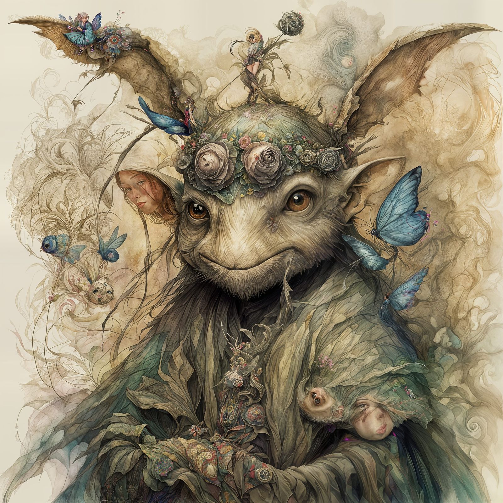 Futuristic Kimono Fairy in Vibrant Pixel Art