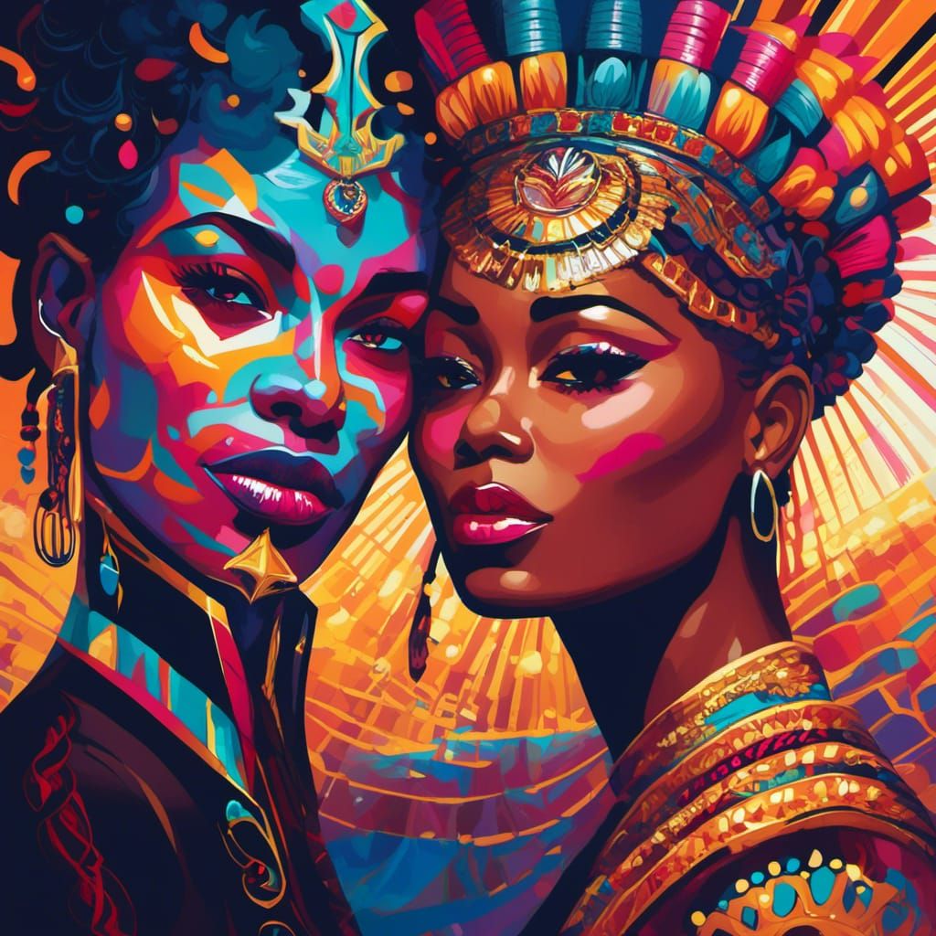 Romantic Embrace in the Style of Gustav Klimt