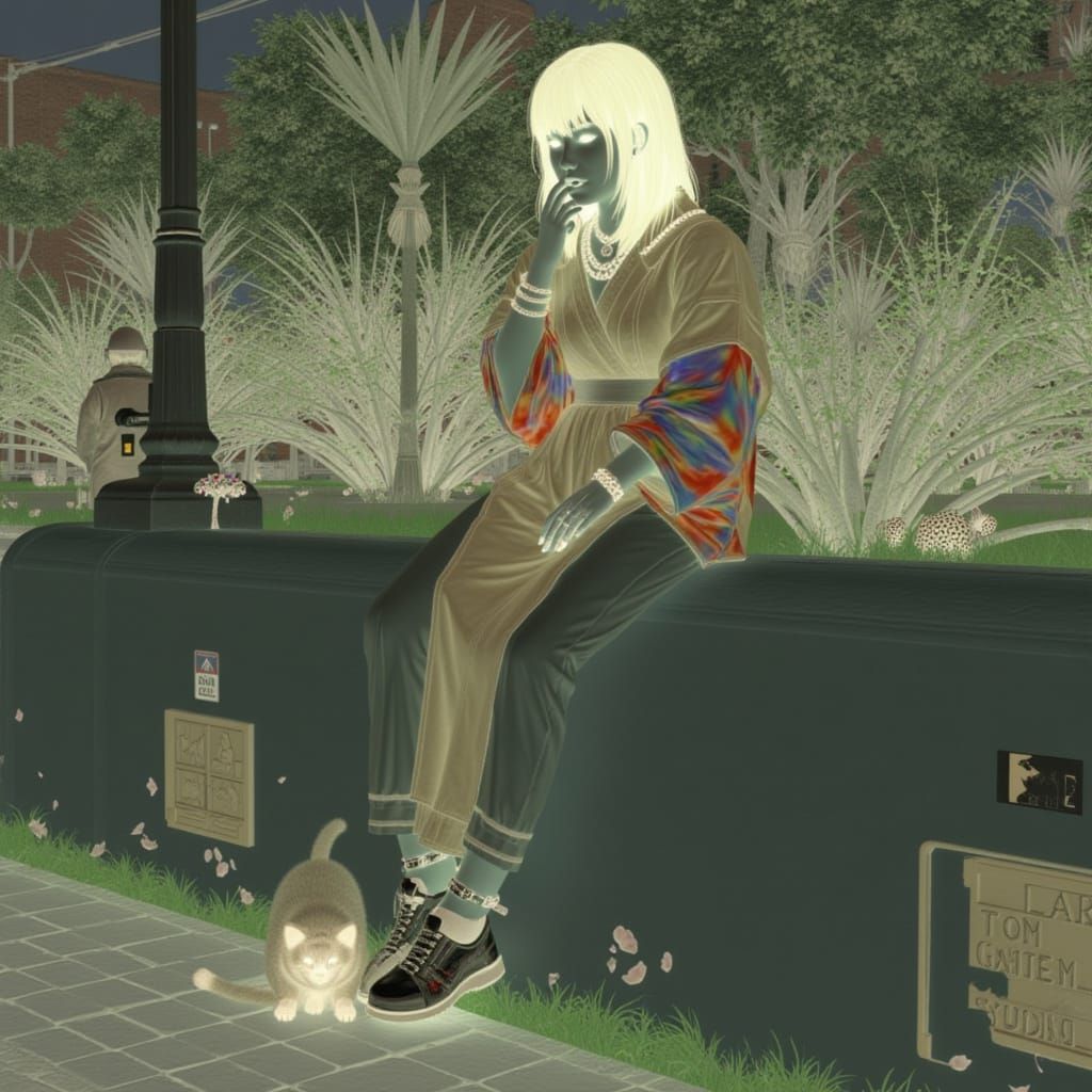 She sits on the edge