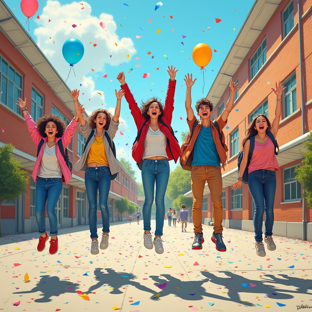 Celebrating Students in Vibrant Pop Surrealism Style