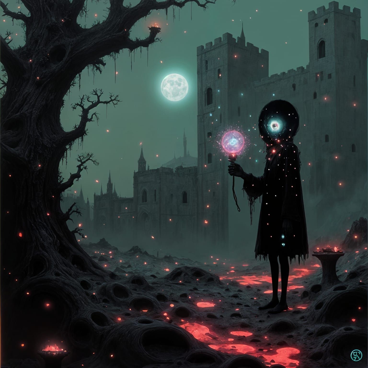 Ethereal Fantasy Landscape Unveils Dark Horrors