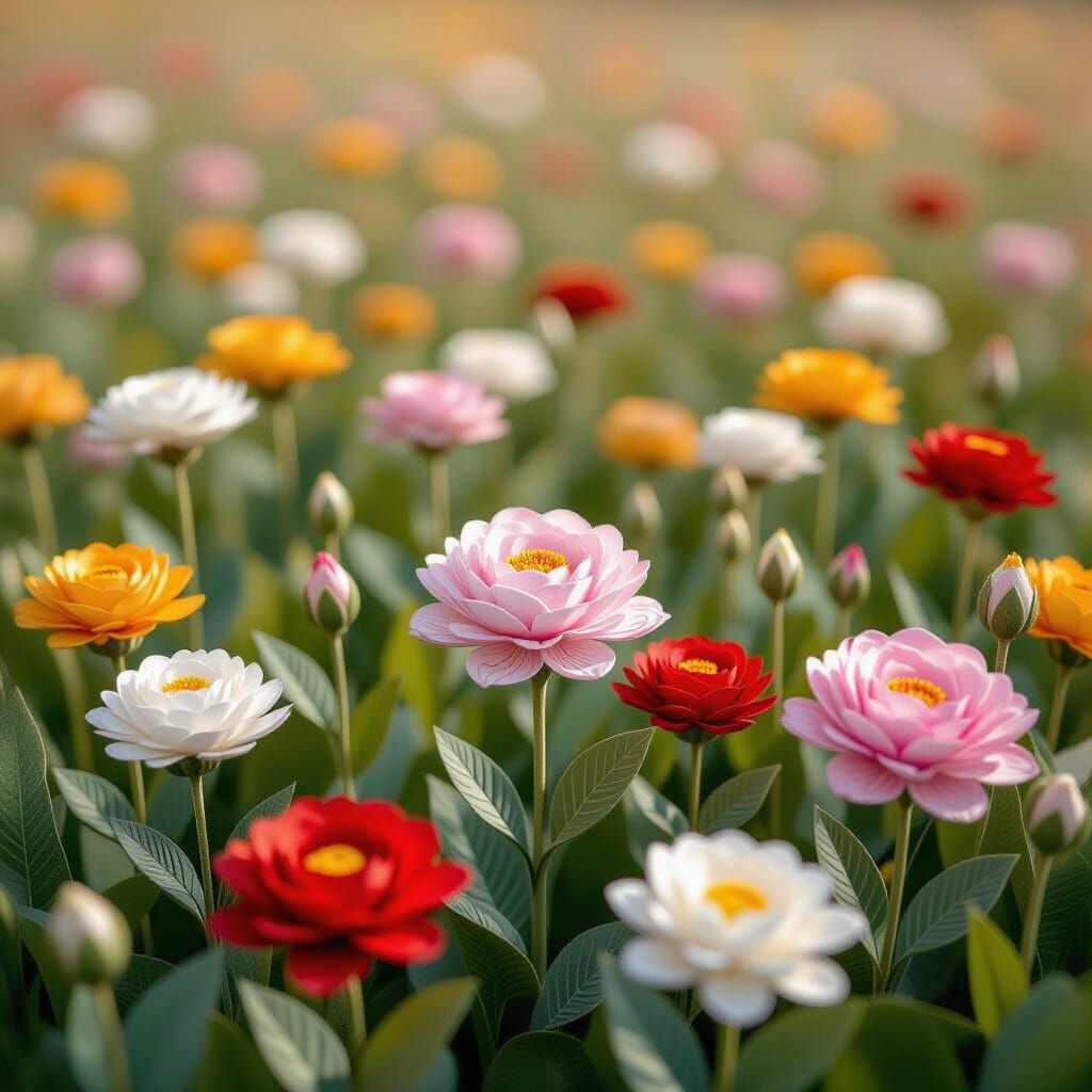 Paper Quilled Flowers Form a Tactile Field
