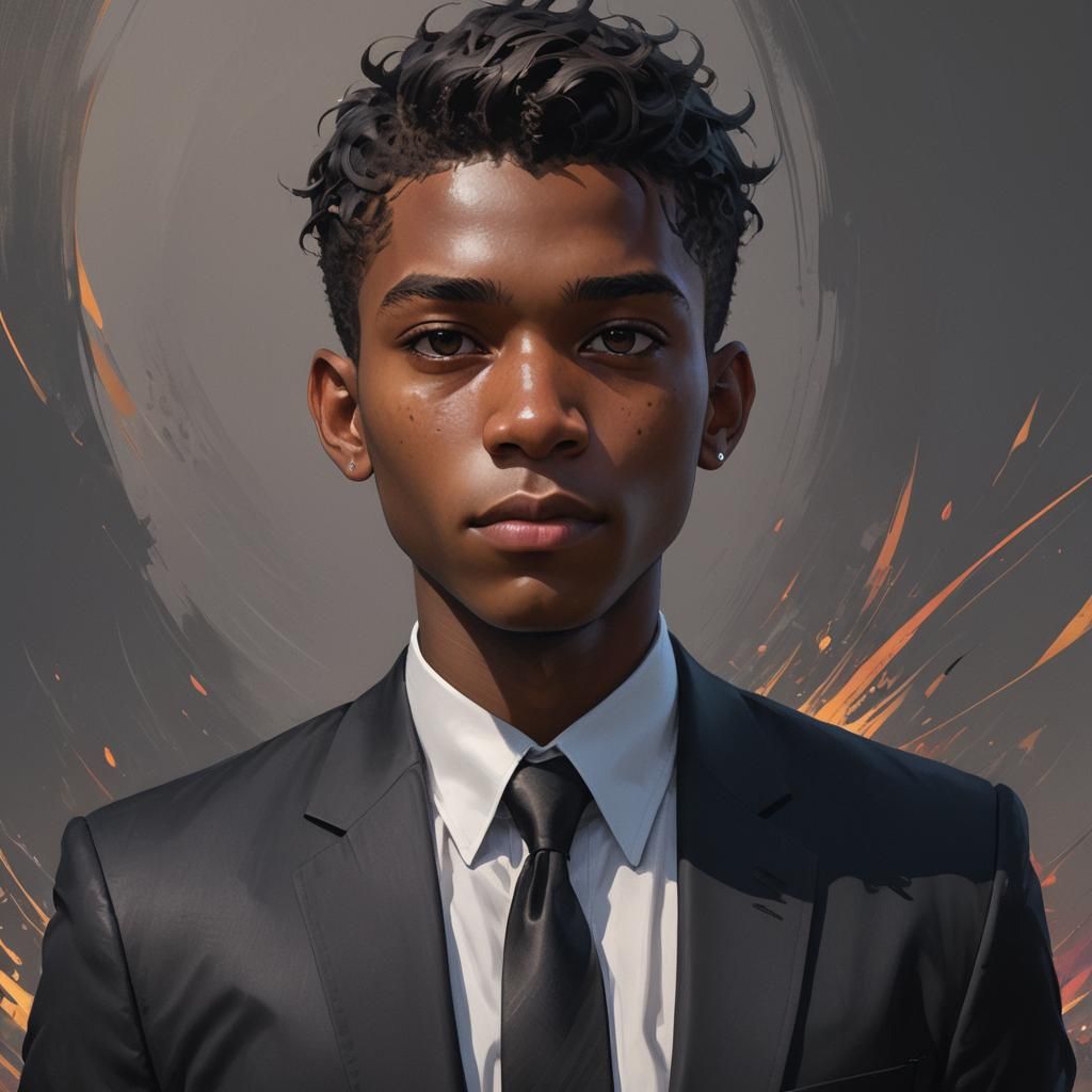 Teenage Boy Portrait in Hyperdetailed Lighting