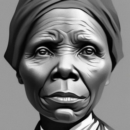 Harriet Tubman Portrait in Hyperdetailed Style