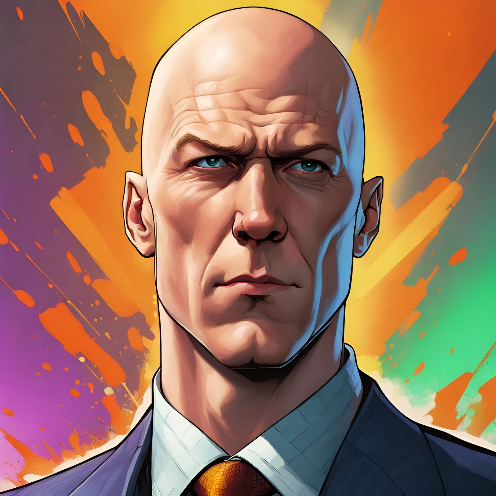 Hyperrealistic Lex Luthor Portrait with Dramatic Lighting
