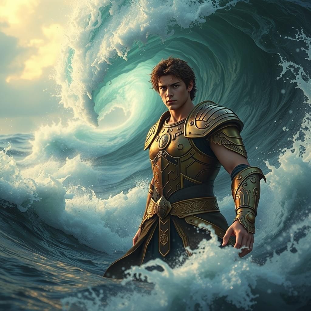 Teen Percy Jackson Summons Ocean Wave