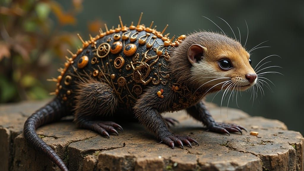 Clockwork Chimera: Otter, Millipede, Marmoset Hybrid