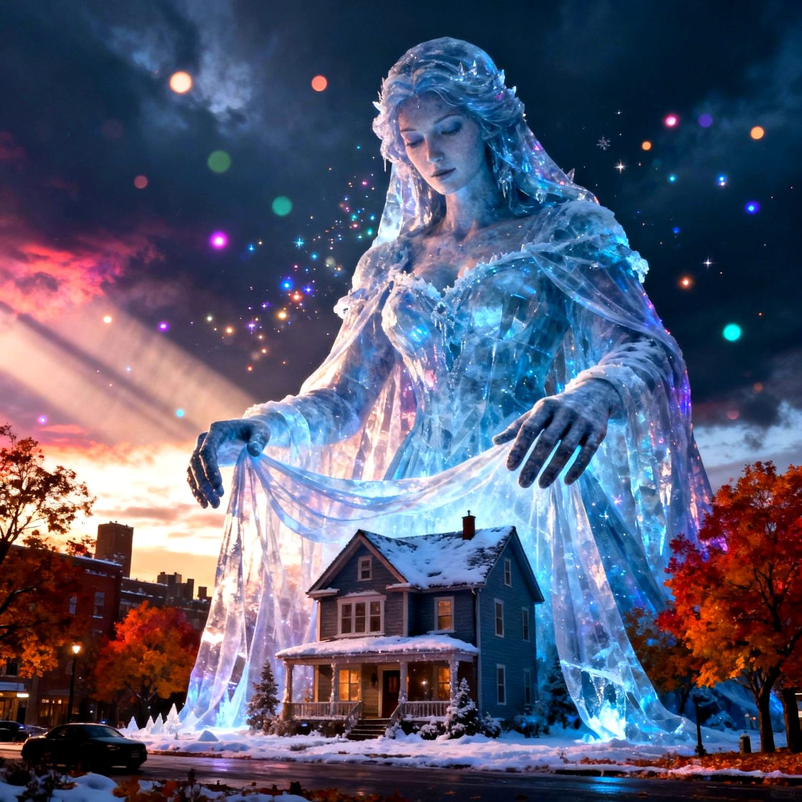 Goddess of Winter Protects Autumn Home