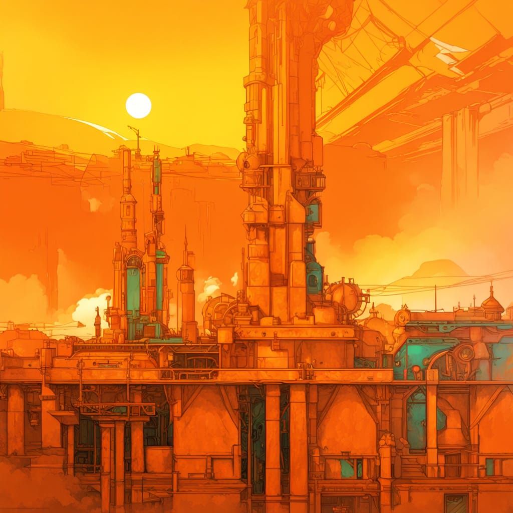 Encaustic Painting of Fractal Worlds