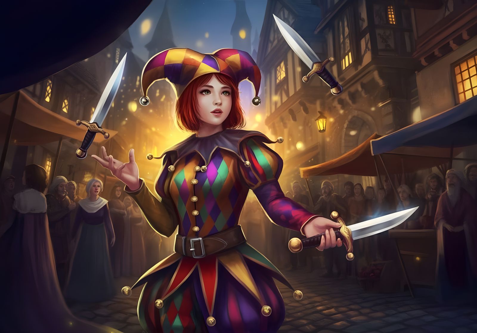 Jester Street Performer in Dungeons & Dragons Style