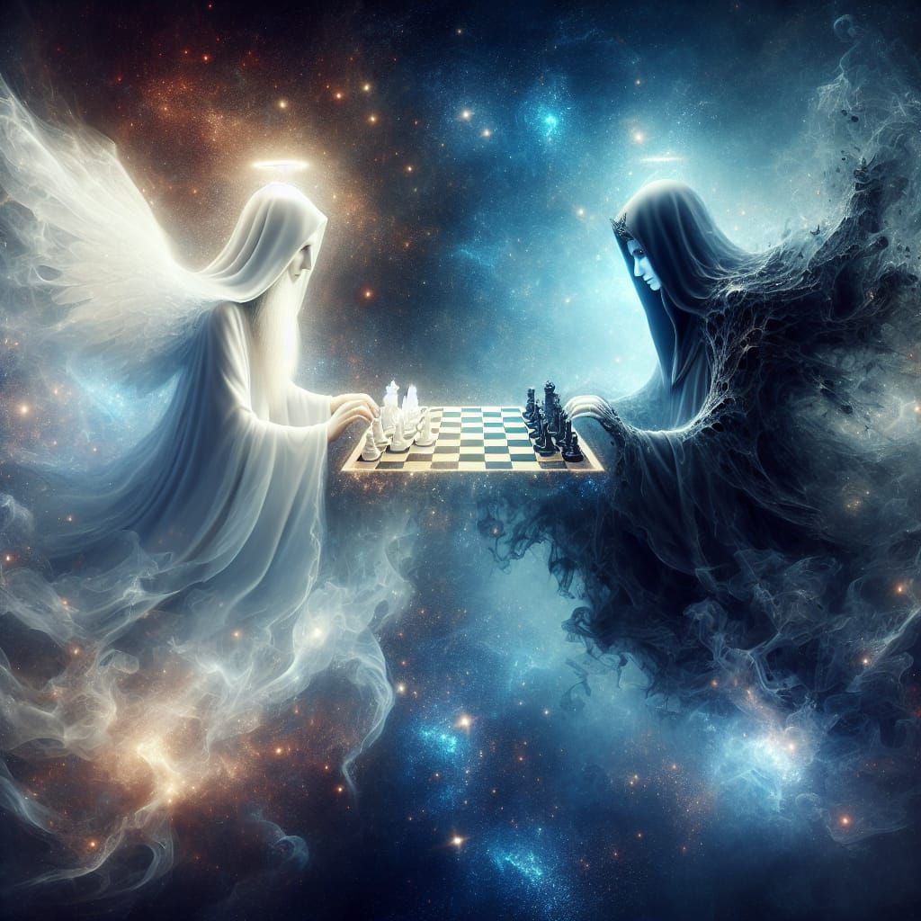 Good and Evil in a Timeless Chess Battle.
