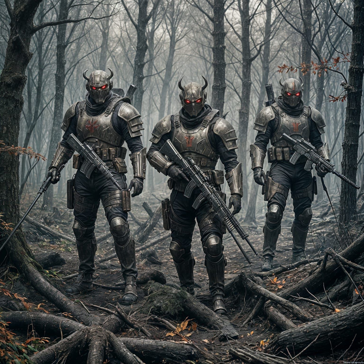 Demon Soldiers in Hellacious Landscape