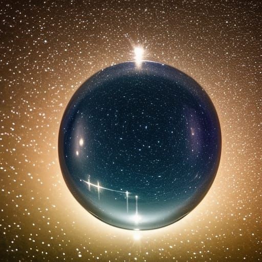 Starry Sky Reflected in Glass Sphere