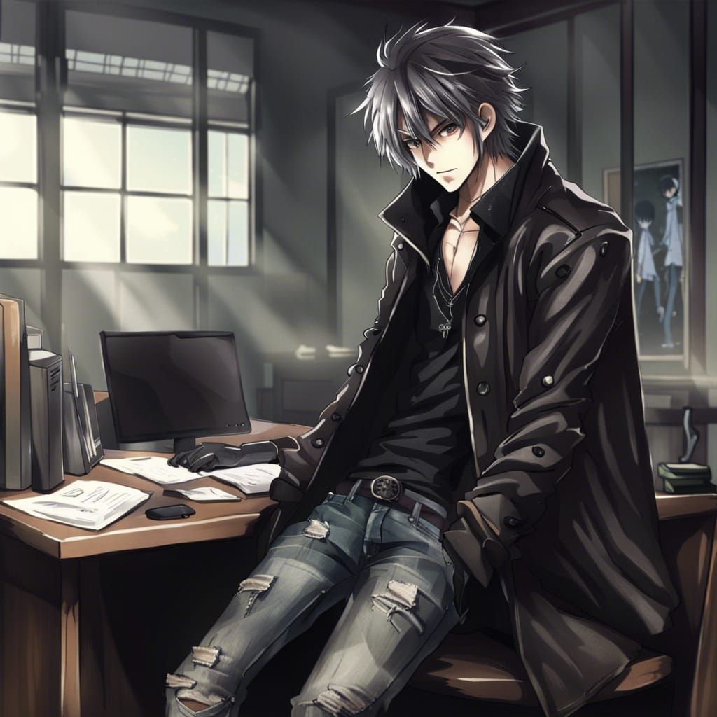 Gothic Detective in Anime Key Visual Style
