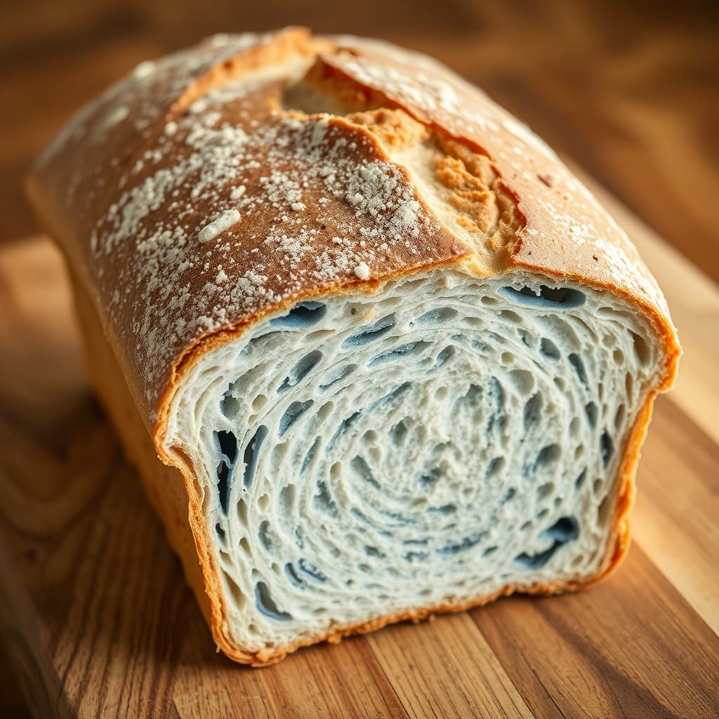 Surreal: A Loaf of Fresh Blue Bread