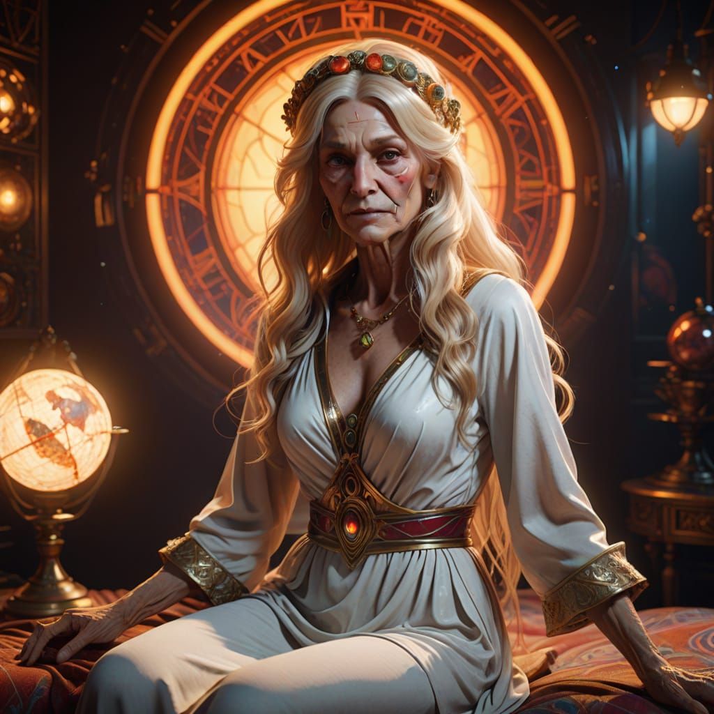 Venerable Goddess of Love in Sultry Boudoir