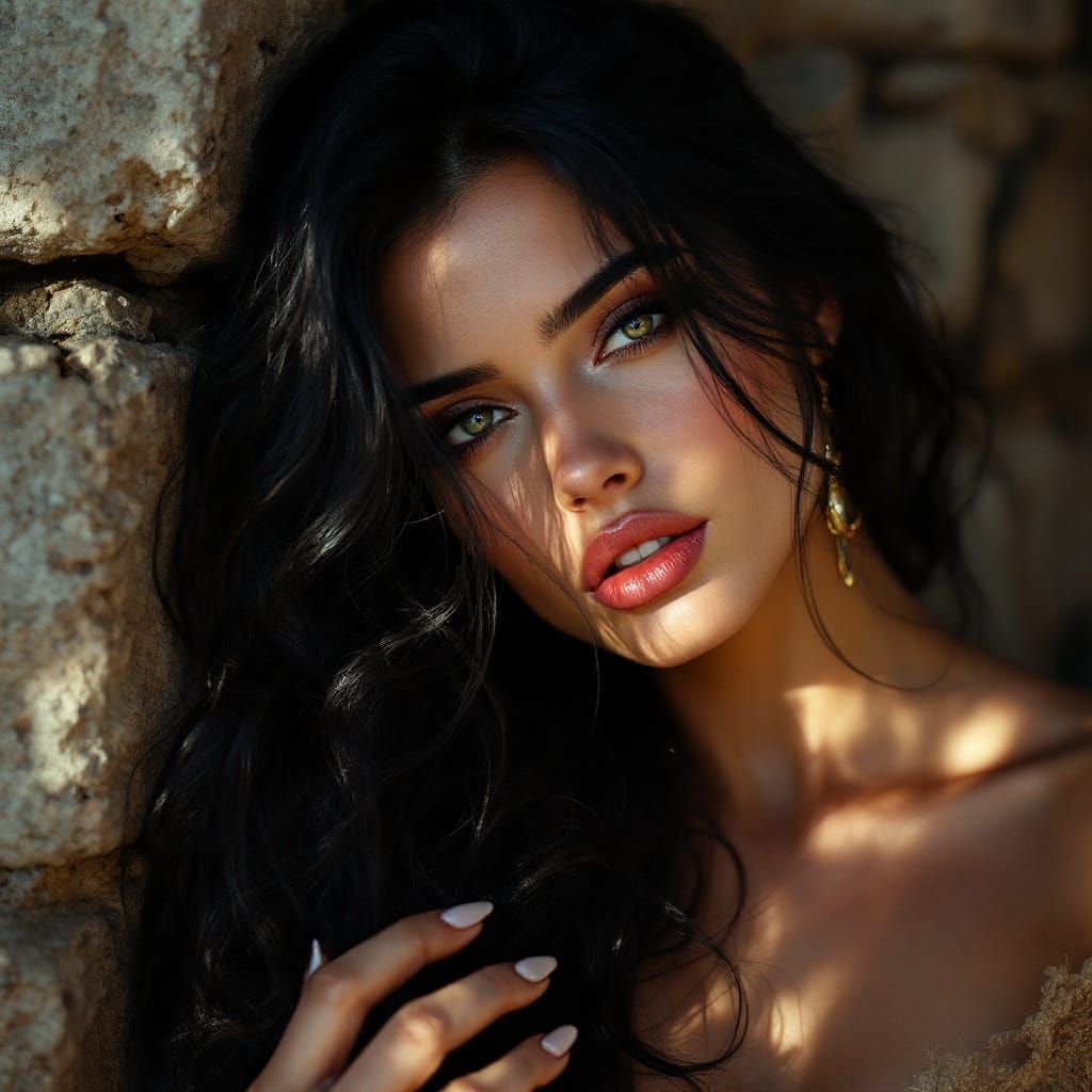 Ethereal Italian Siren Lit by Warm Radiant Light