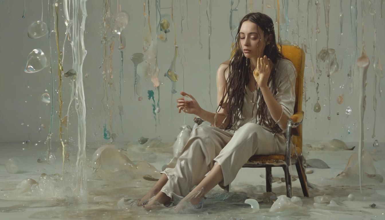 Surrealist Woman in a Dreamscape, Oil on Canvas