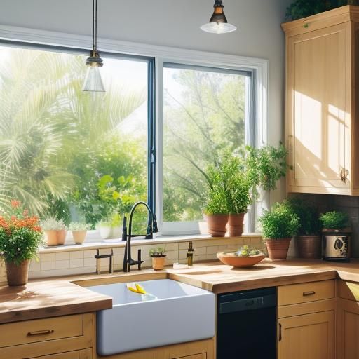 Sunny Kitchen Oasis: Professional Photography with Natural L...