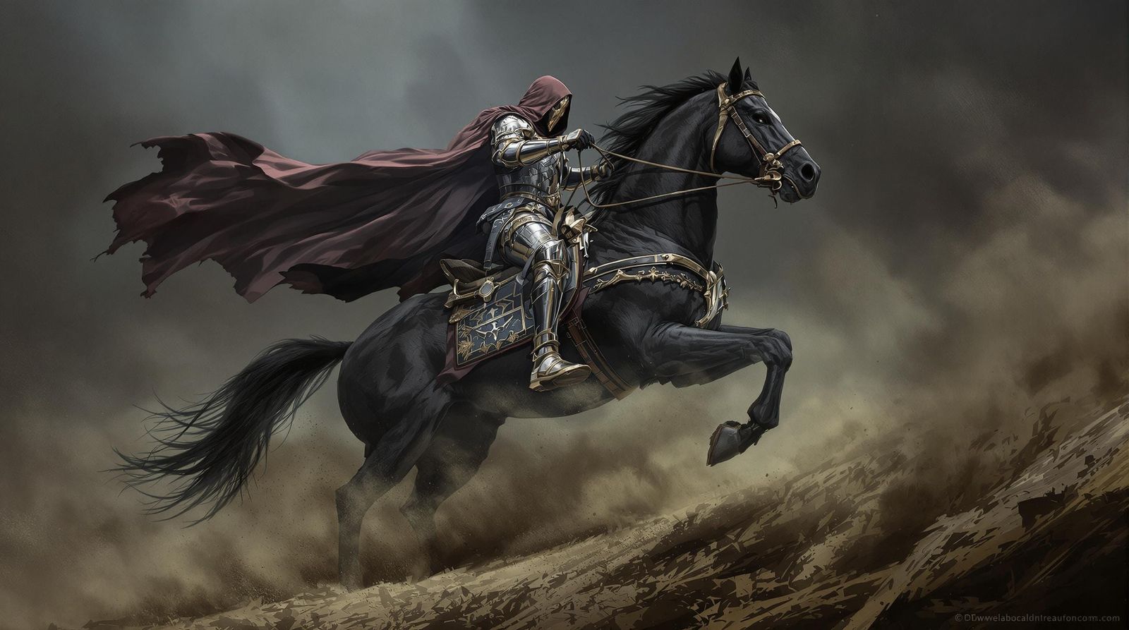 Fantasy Knight in Full Gallop