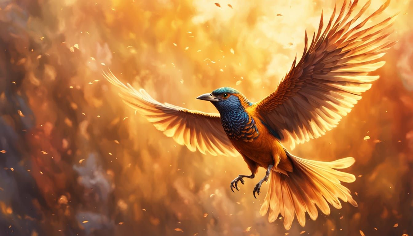 Bird in Flight: Hyperrealistic Concept Art
