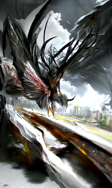 Hyperrealistic Winged Demon Concept Art in 8k