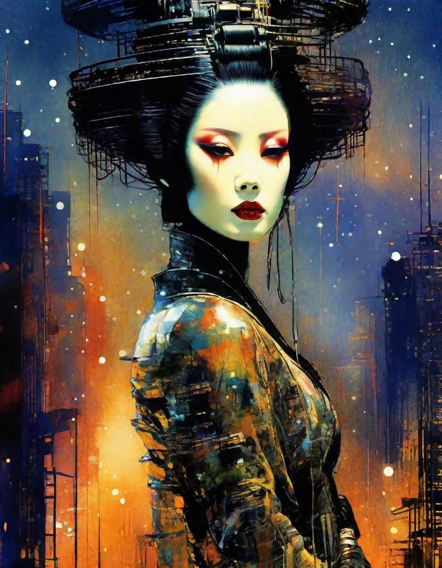 Android Geisha: A Retro-Futuristic Masterpiece