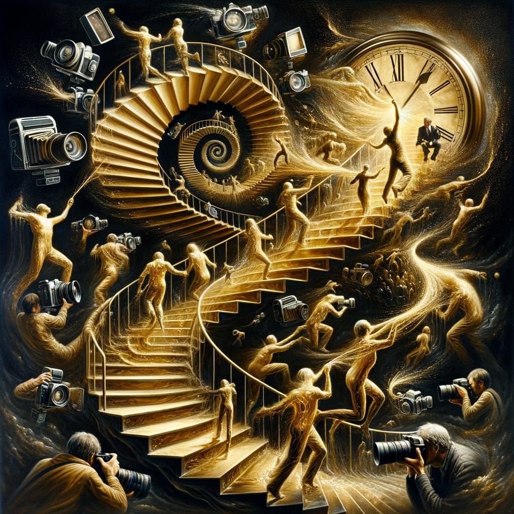 Stairways to Eternity in Double-Exposed Surrealism