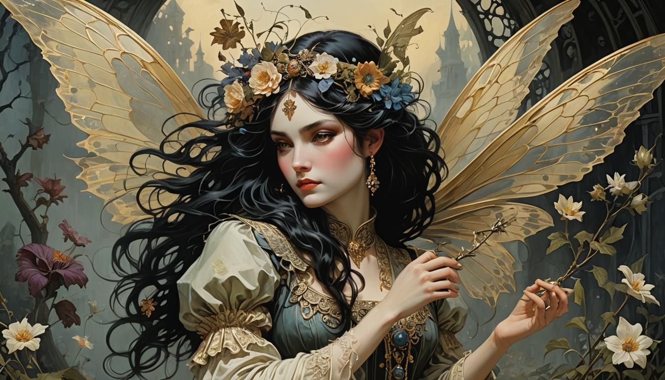 Enchanting Fairy Tale Illustration in Gris Grimly Style