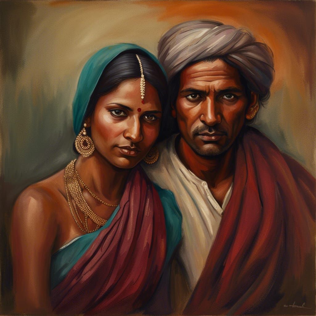Vibrant Portrait of an Indian Couple