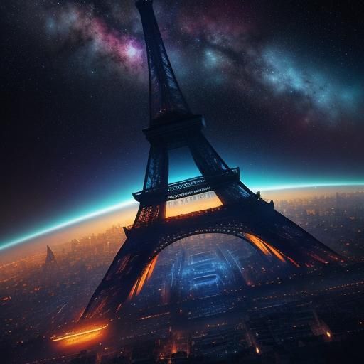 Eiffel Tower in Space: Digital Matte Painting