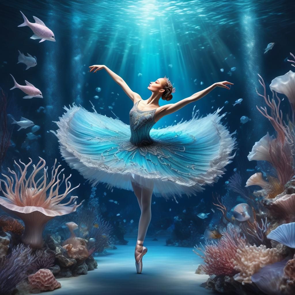 Underwater Ballerina in a Sea of Light