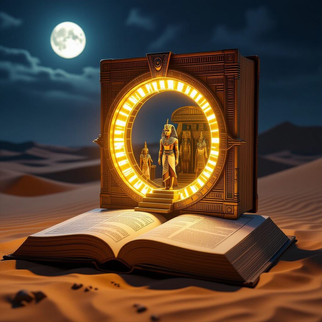 Egyptian Time Portal Diorama, 3D Render