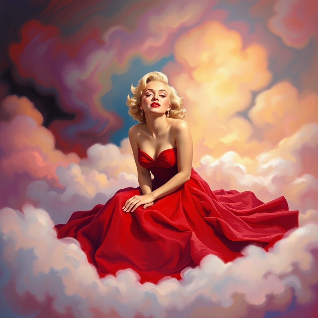 Marilyn Monroe Portrait in Chagall and Rothko Style