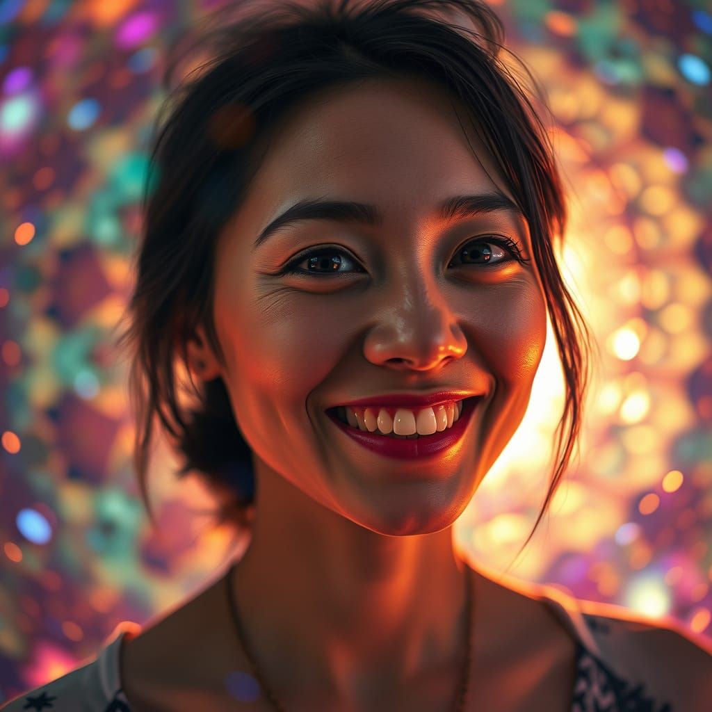 Dreamlike Woman in Radiant, Golden Light