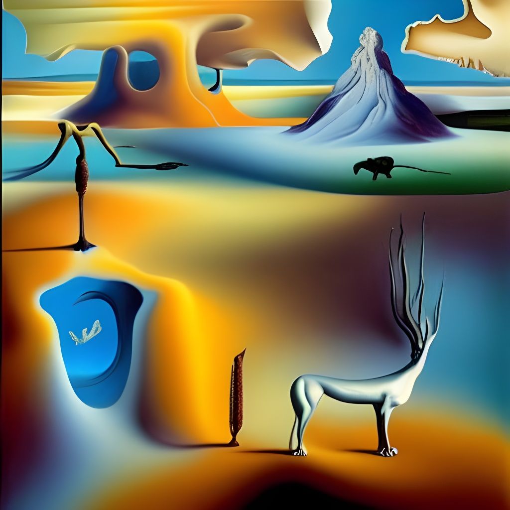 Surreal Chromatic Haploxerolls Melting Oil Painting