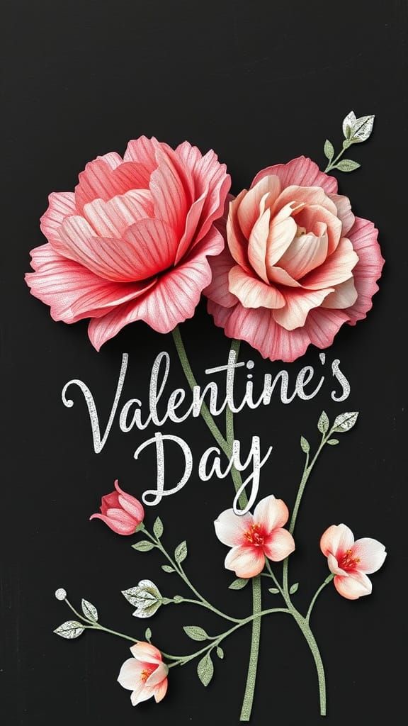 Delicate Valentine's Day Card in Whimsical, Handcrafted Styl...