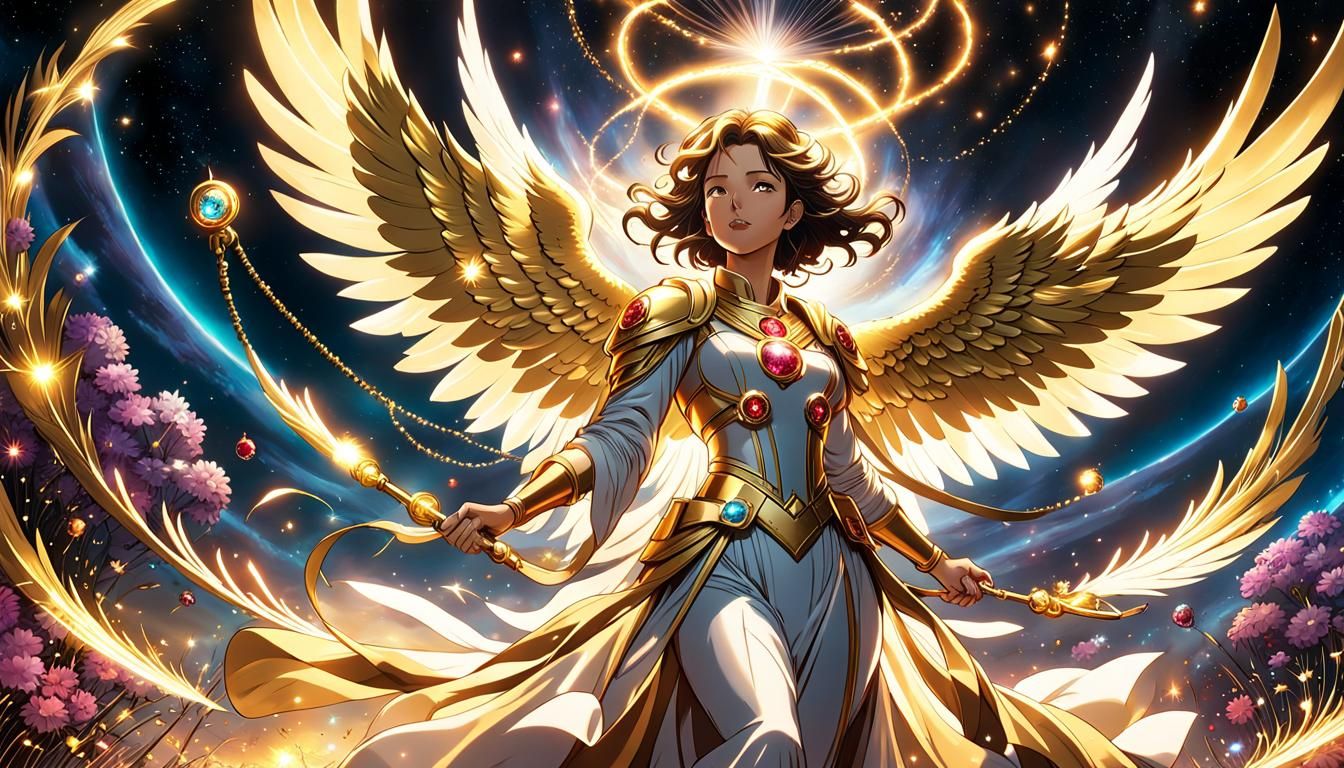 Golden Angel in Exploding Cosmos, Comic Book Art