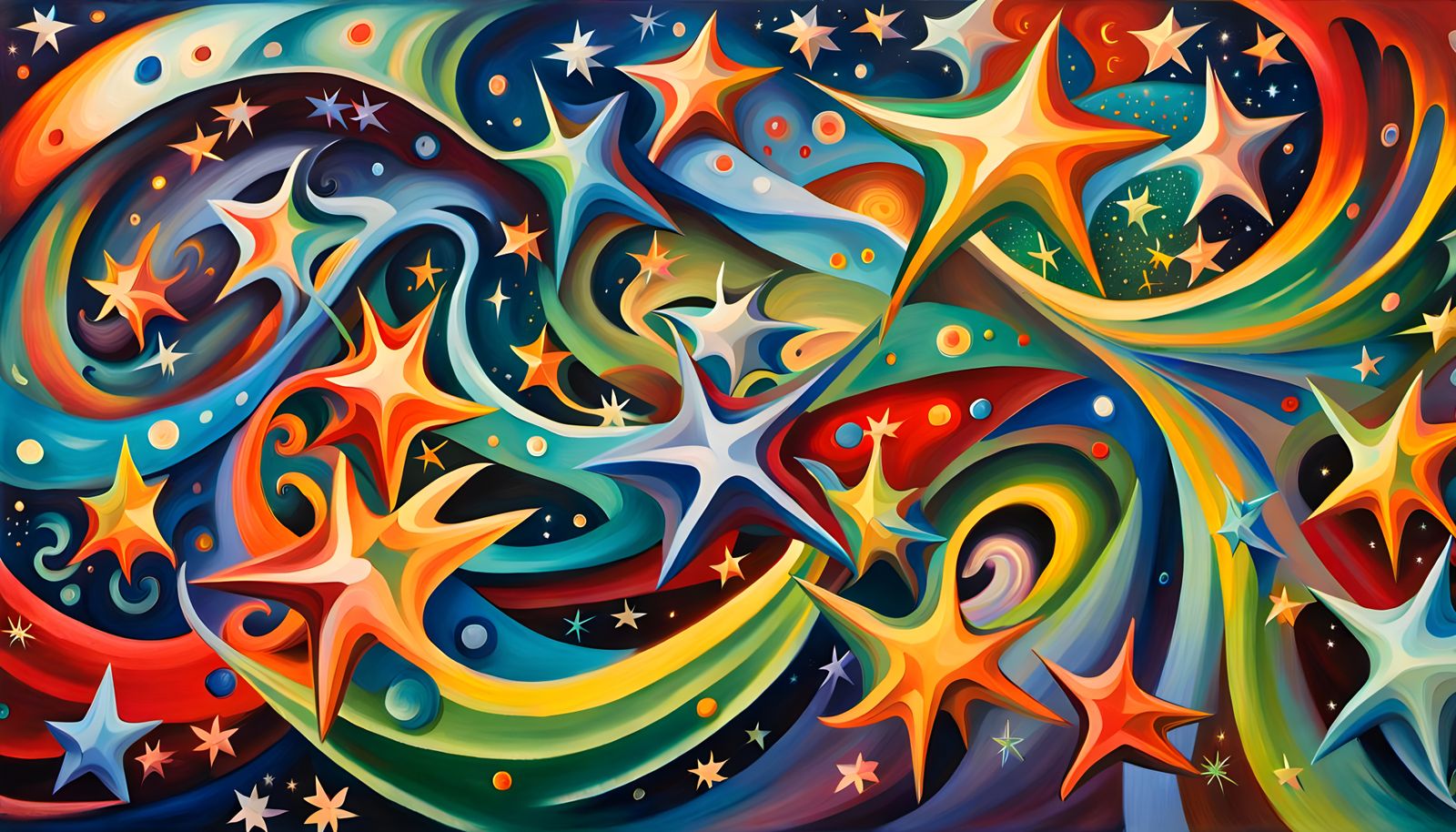 Iridescent Star Cluster Formation in Aboriginal Painting Sty...