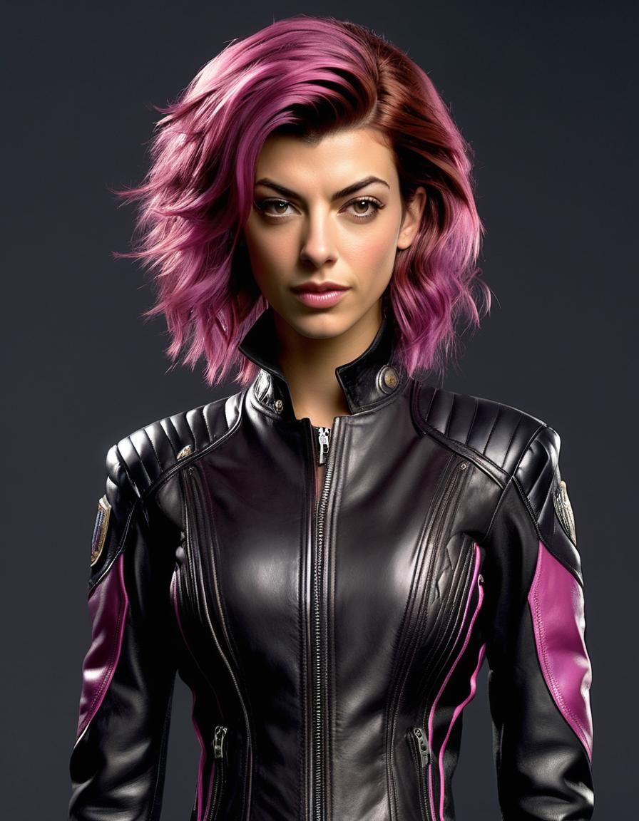 Nymphadora Tonks as Motoracer Girl: Ultrarealistic Portrait