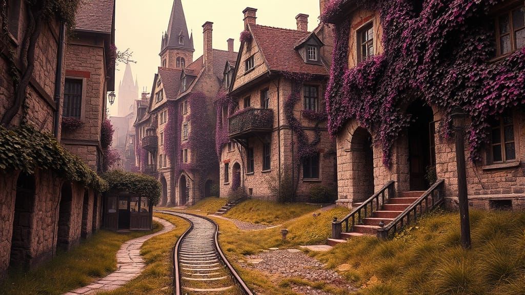 Epic Sepia Cityscape in Muted Hues