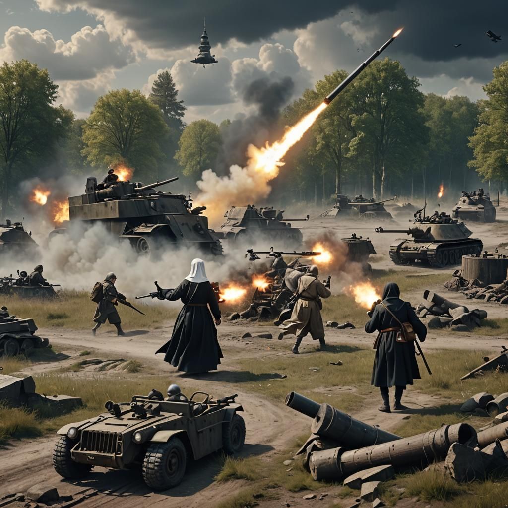 Mad Nun RPG Launcher in Berlin, WWII Photo