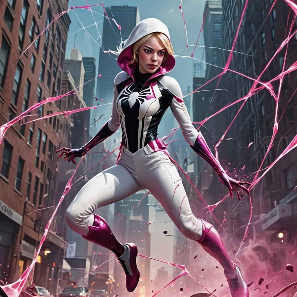 Spider-Gwen Concept Art in Action, Digital Matte Painting