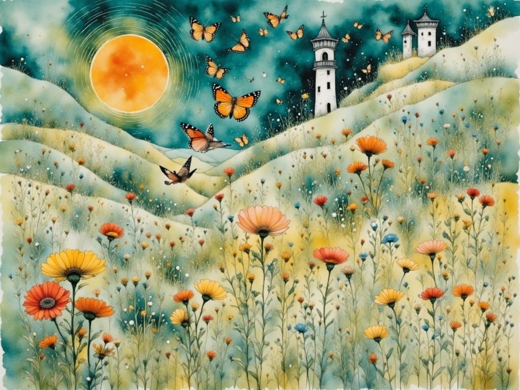 Dreamy Futuristic Landscape Unveiled in Vibrant Hues